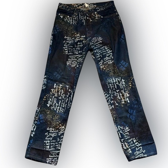 VTG 2pc Set Script Design Long Sleeve Jean Size Large (Sold Separately) - Picture 1 of 6